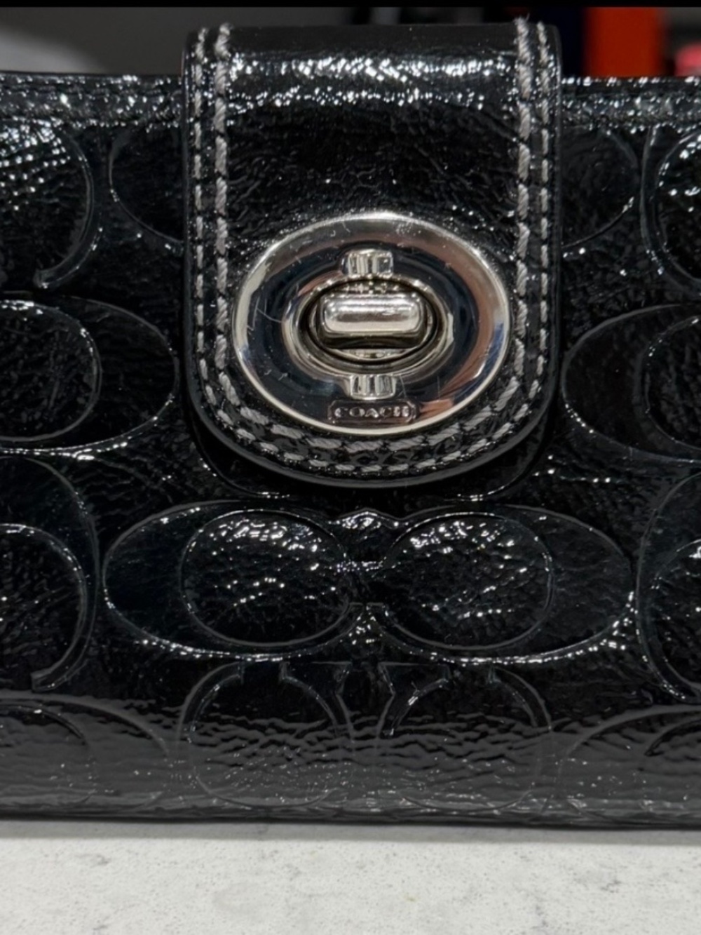 Coach Black Patent Wallet
